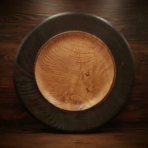 Designový dubový talíř 35 cm