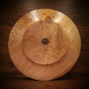 Designový dubový talíř 35 cm